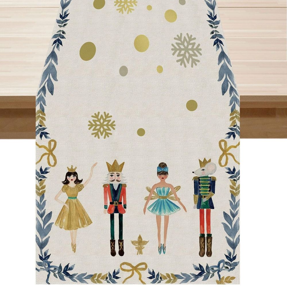 The Nutcracker Table Runner Merry Christmas Xmas Winter Table Decoration